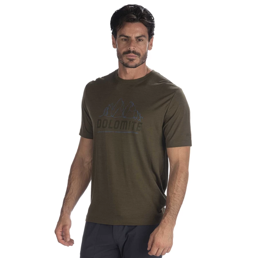 Dolomite Cristallo Merino Wool Men's Short-Sleeve T-Shirt for Men – Breathable & Lightweight Summer Top